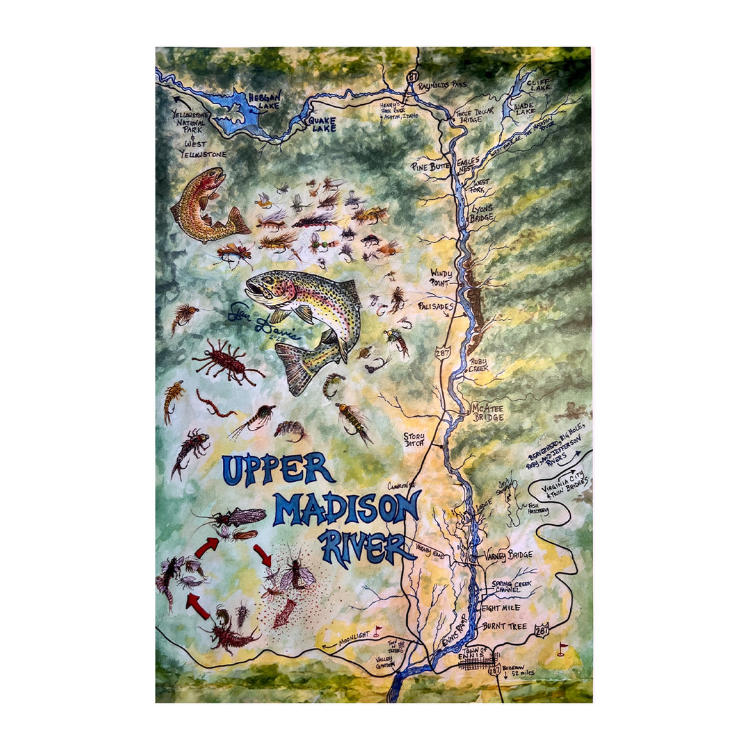 Ian Davis Upper Madison River Canvas with Frame