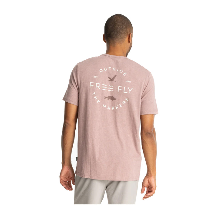 Free Fly Channel Markers Pocket Tee Heather Fig