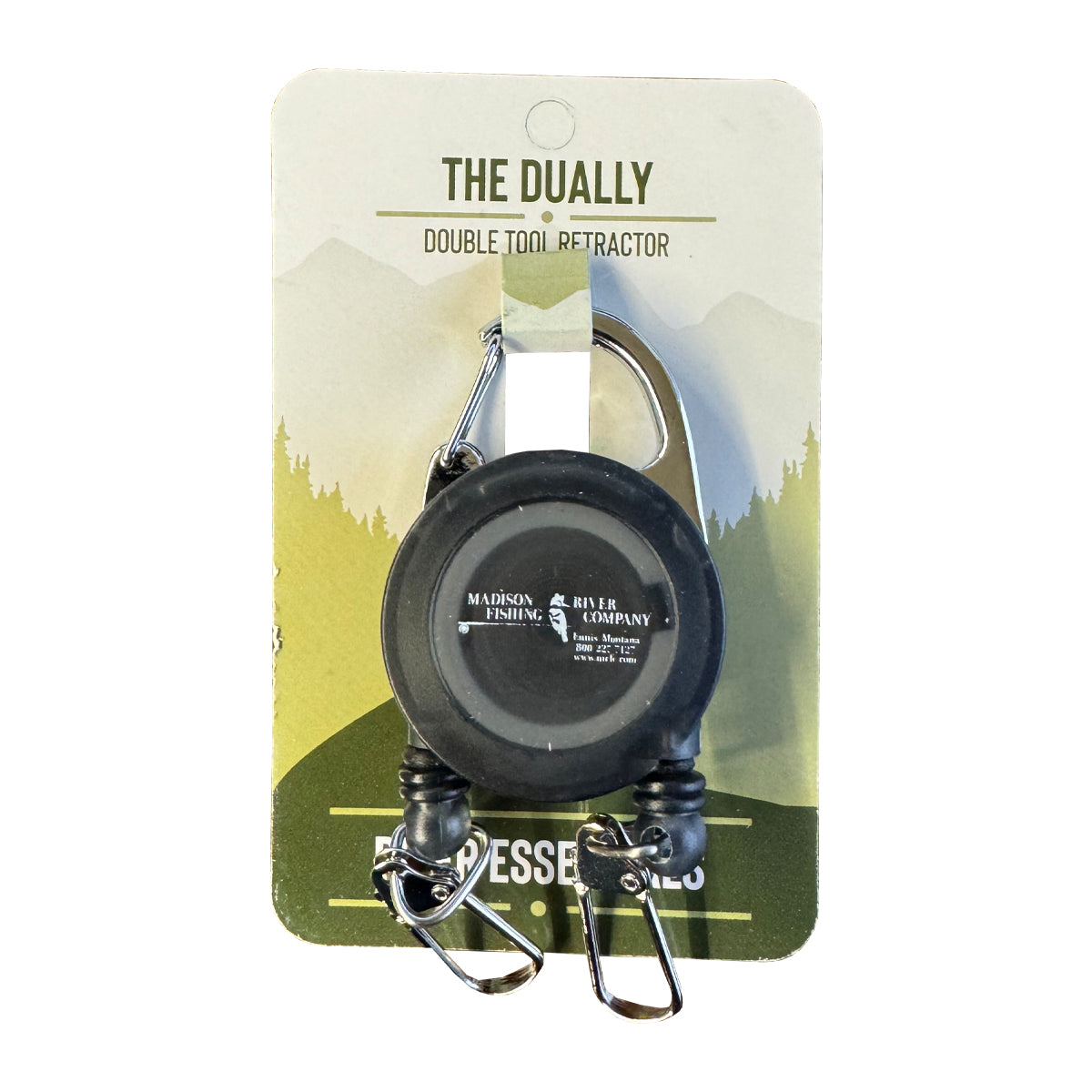 MRFC Logo Dually Double Retractor Black Madison River Fishing Company