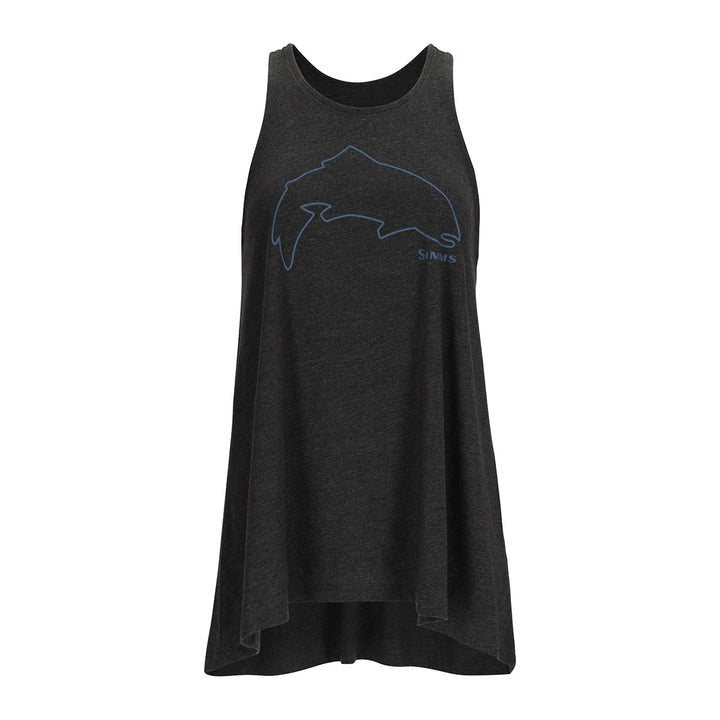 Simms Women's Trout Outline Tank Charcoal Heather