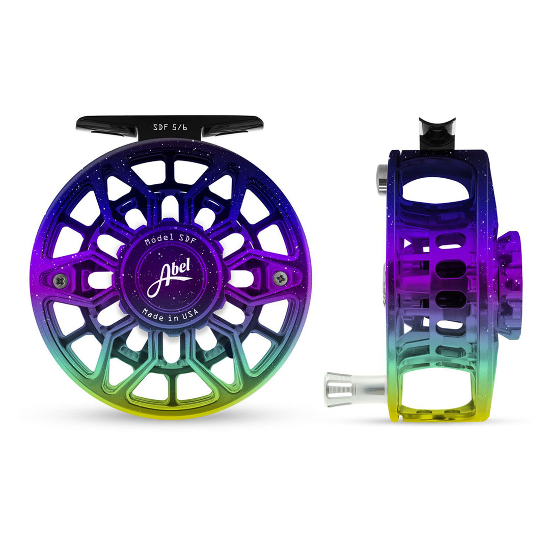 Abel SDF Reel Ported 5/6 Northern Lights Fade with Platinum Handle