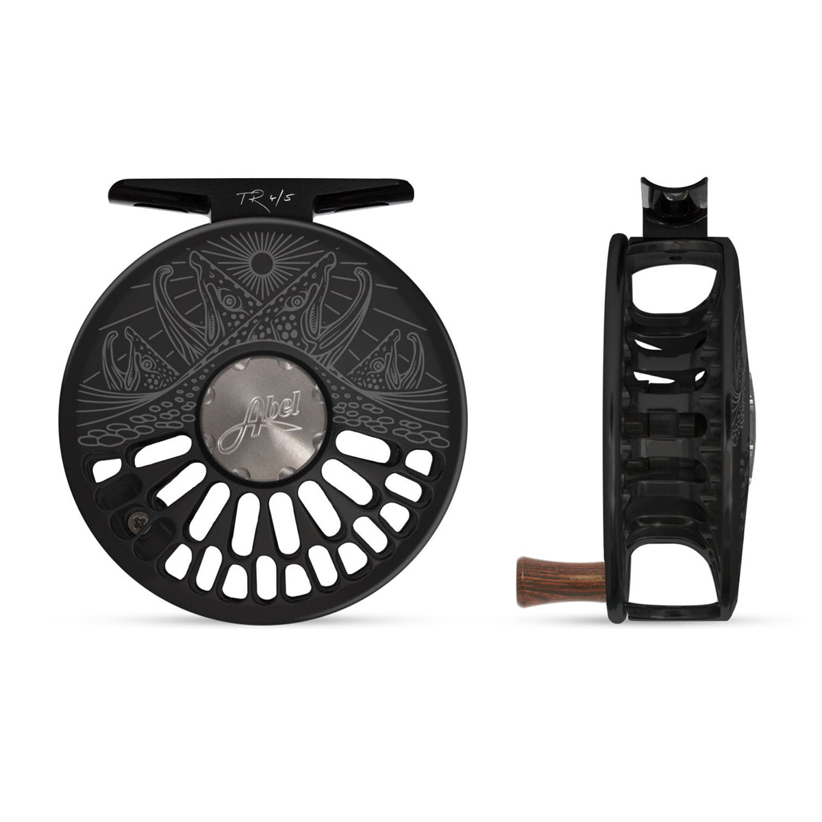 abel tr light fly reel Abel TR Reel 4/5 Gloss Black, Underwood Last Light with Rosewood Handle
