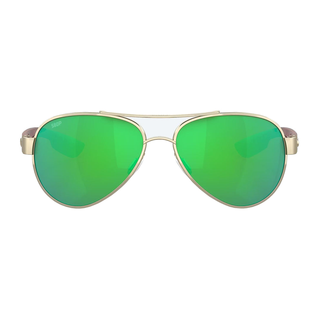 Loreto Sunglasses Rose Gold Green Mirror 580P