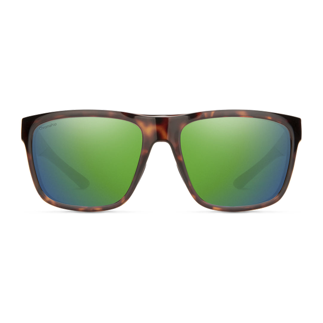 Smith Barra Sunglasses Matte Tortoise ChromaPop Polarized Green Mirror