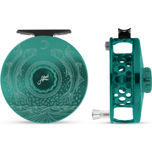 abel super 9 10 fly reel Abel Super Series Reel 9/10 Underwood Moondance Teal/Platinum Handle