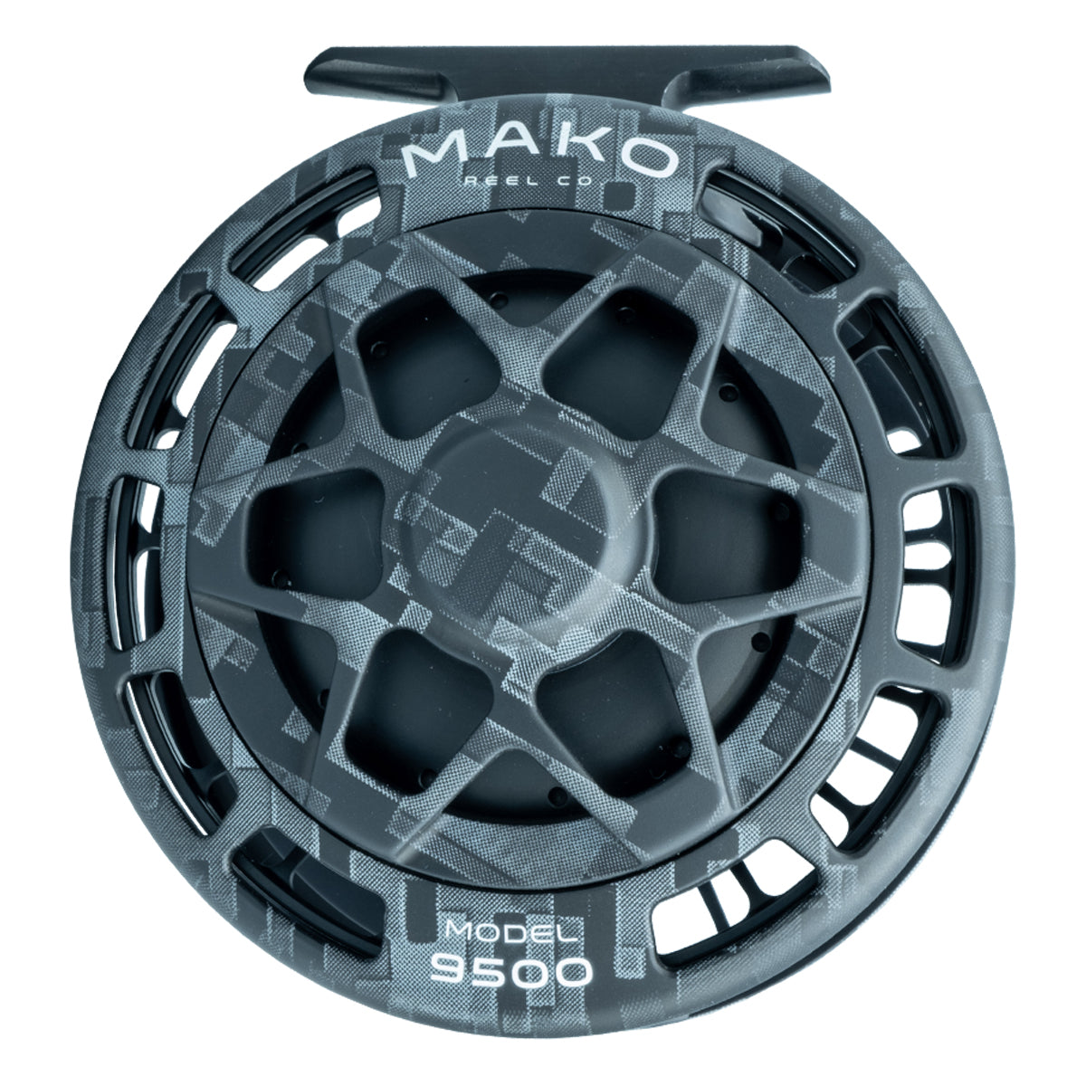 camouflage fly fishing reels Mako 9500-810 Inshore Fly Reel Matte Digi Camo Gray Right Hand