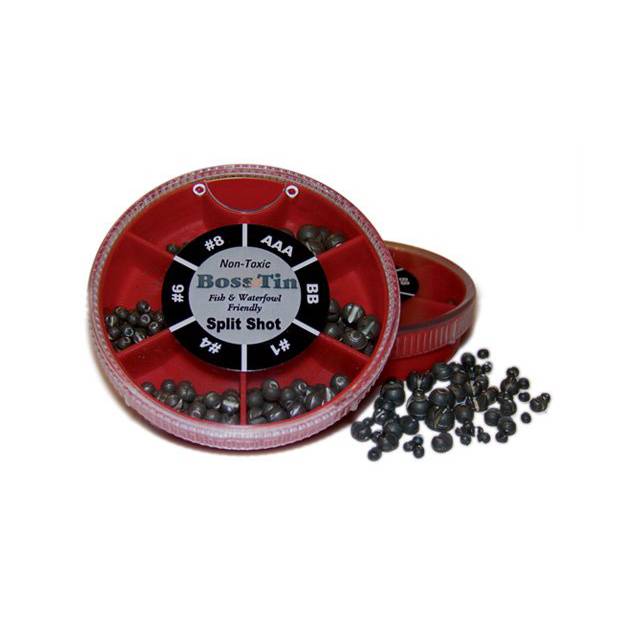 Boss Tin Split Shot Lead-Free Splitshot Non-Toxic Fishing