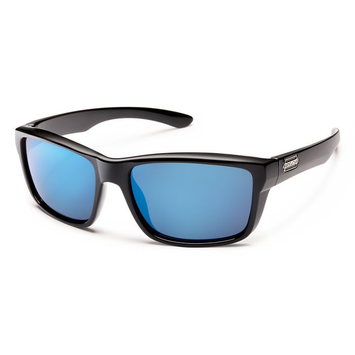 Suncloud Mayor Sunglasses Black Polarized Blue Mirror