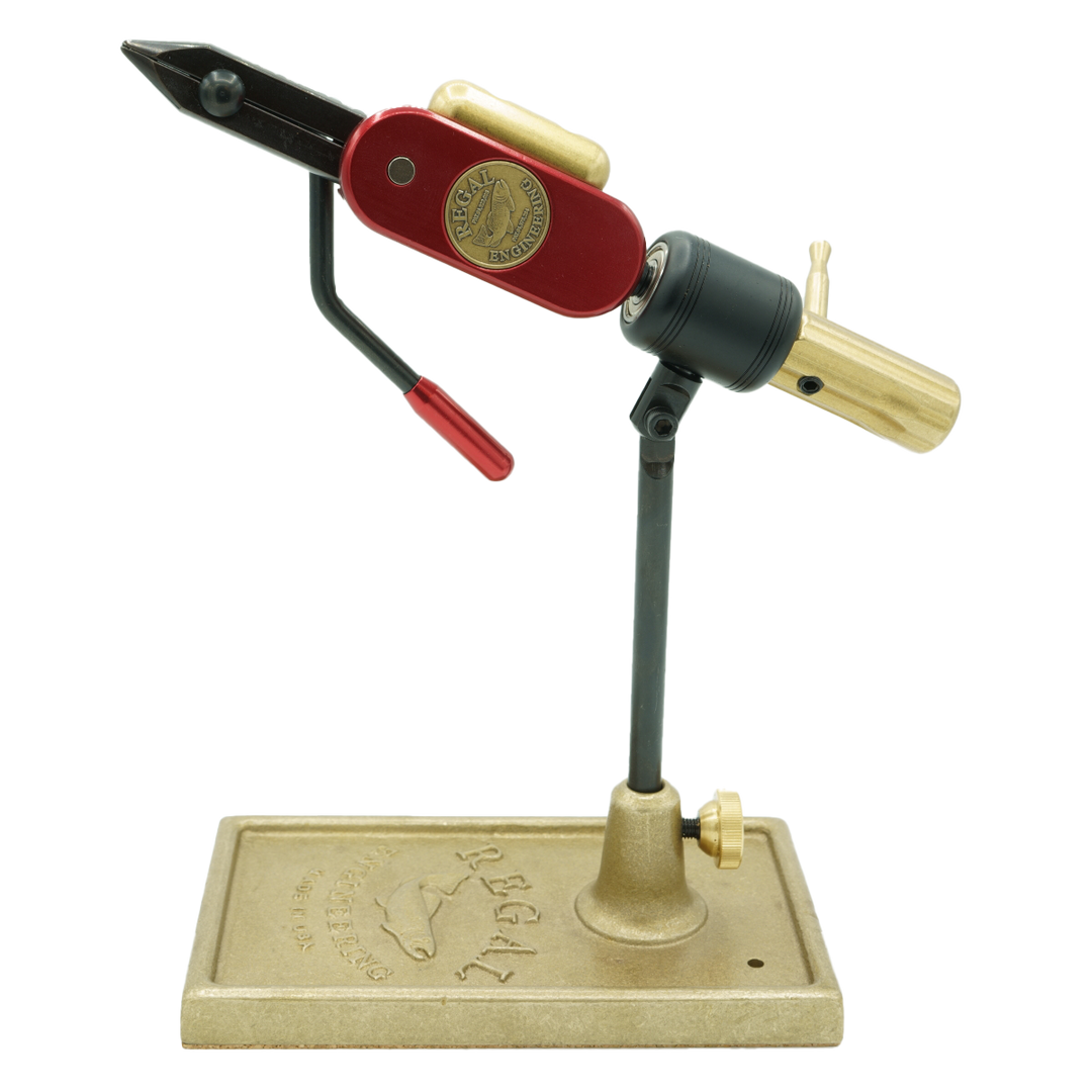 Regal Revolution Vise - Standard Jaw with Bronze Traditional Base Hot Rod Red