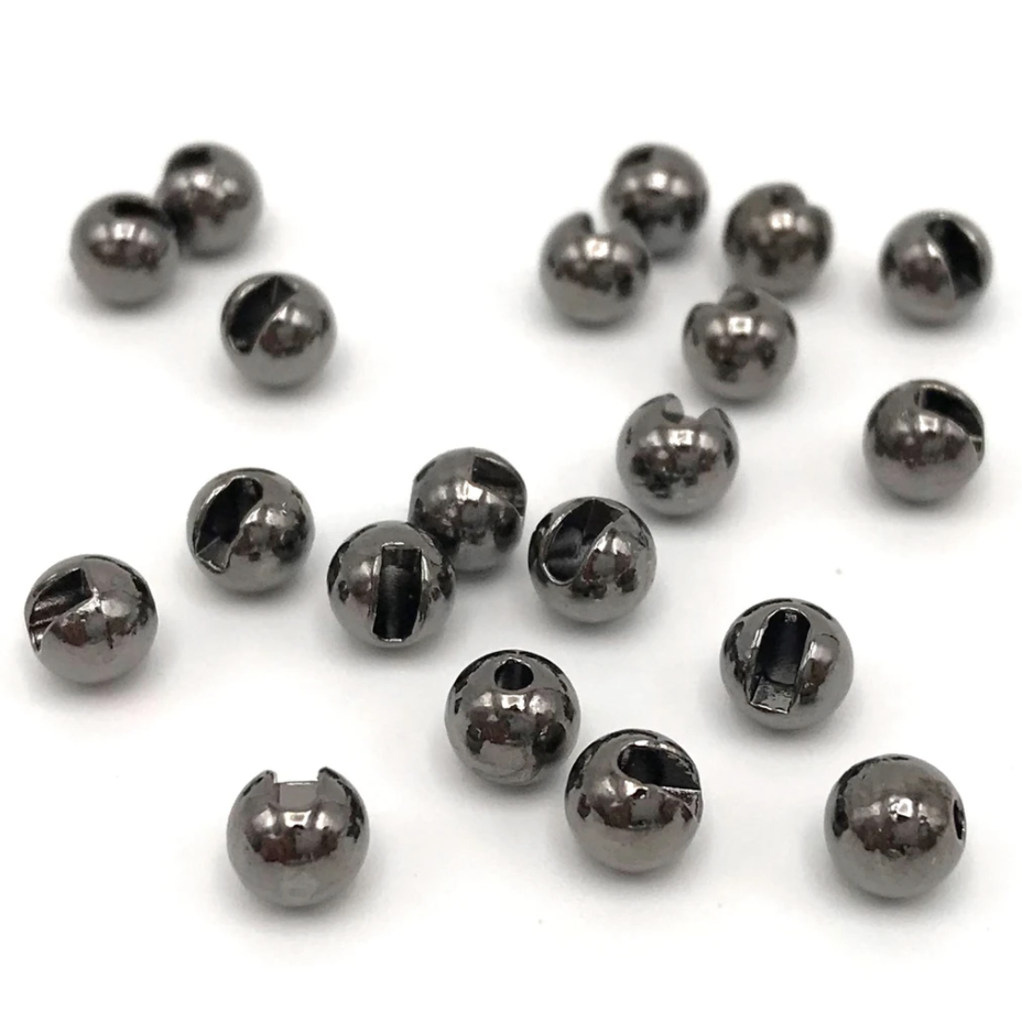 Slotted Tungsten Beads - Black