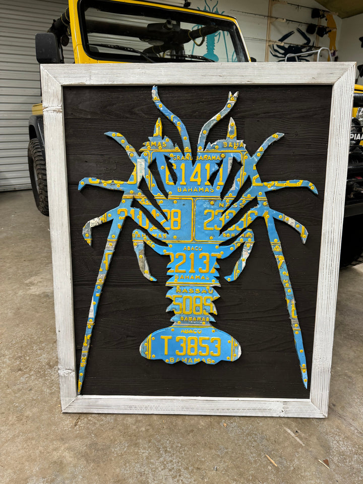 Bahamas Spiny Lobster License Plate Art - Madison River Fishing Company