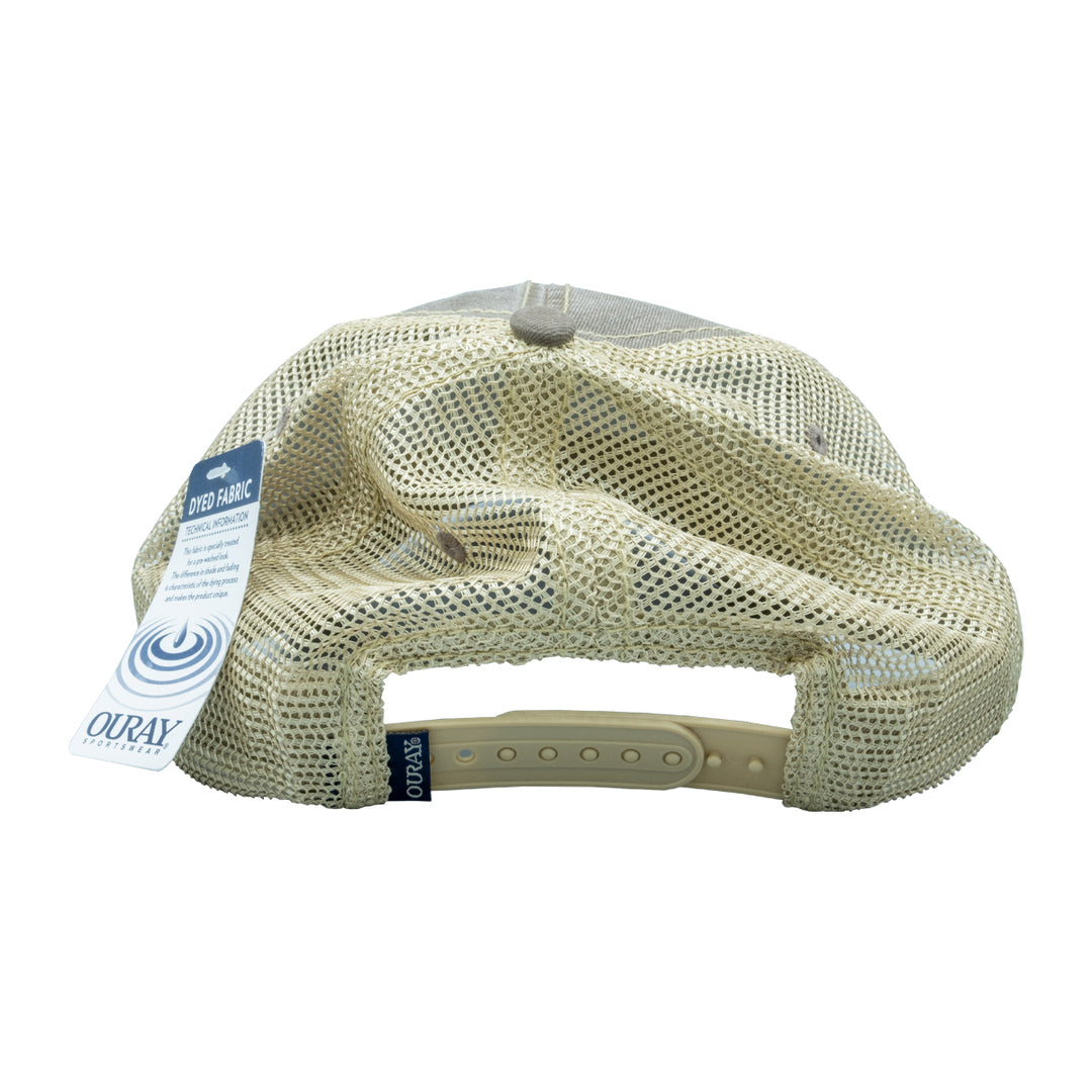 MRFC Logo Legend Trucker Cap Coffee Khaki - Madison River Fishing Company