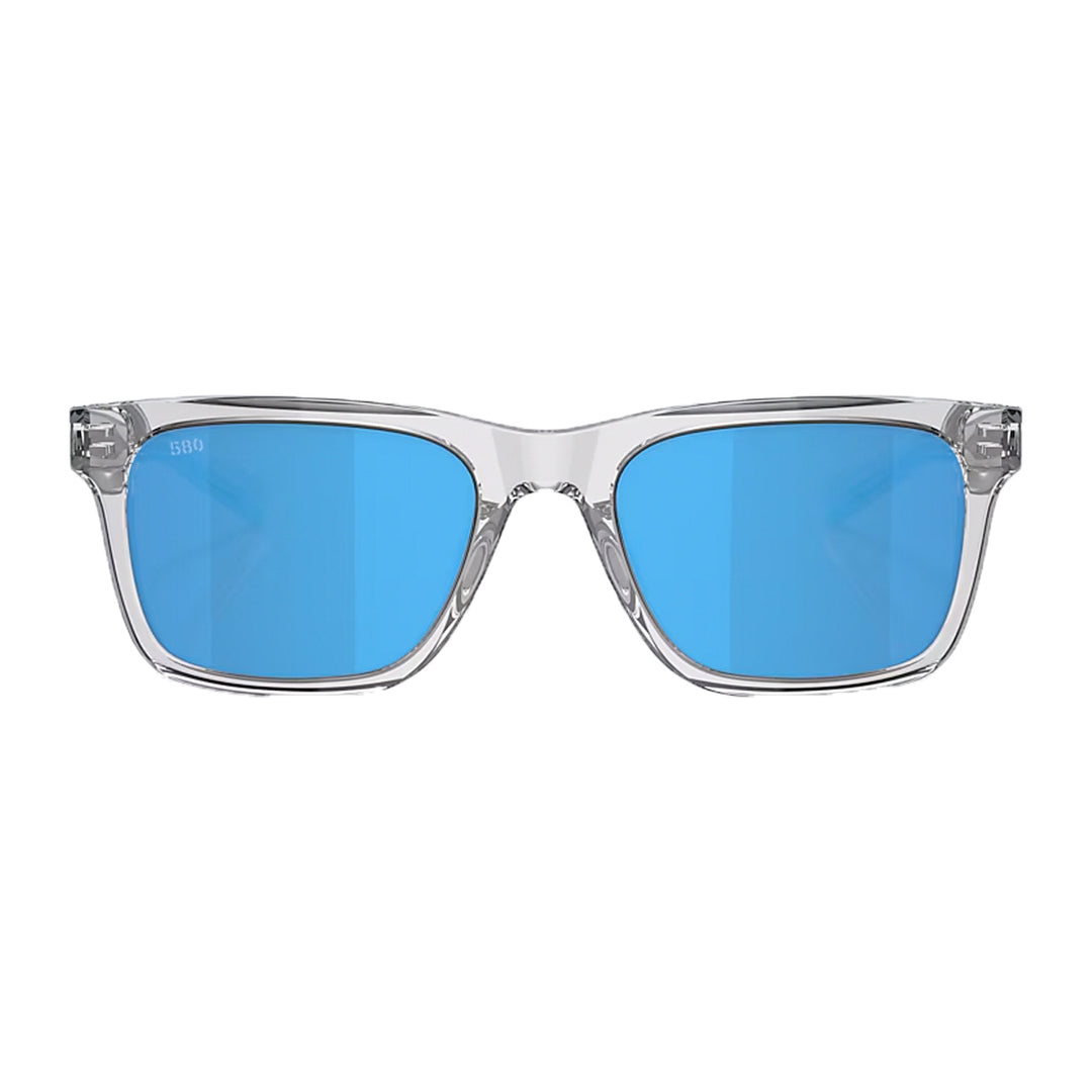 Costa Tybee Shiny Light Gray Crystal Frame Blue Mirror 580G - Madison River Fishing Company