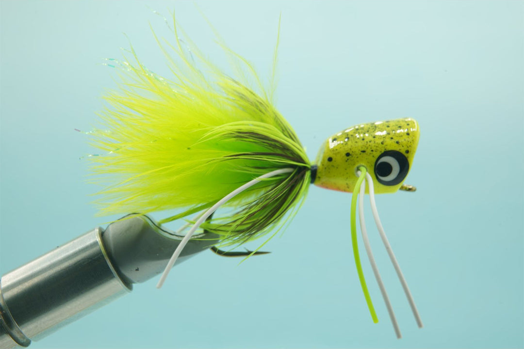 bass popper fishing lure Bass Popper Green Splatter