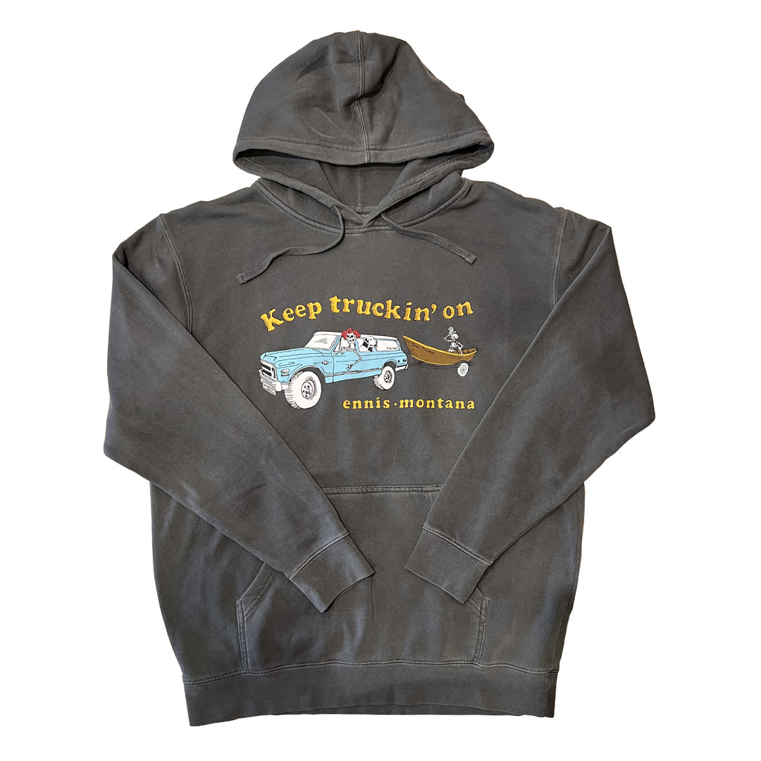 MTS Logo Truckin Hoody Washed Black