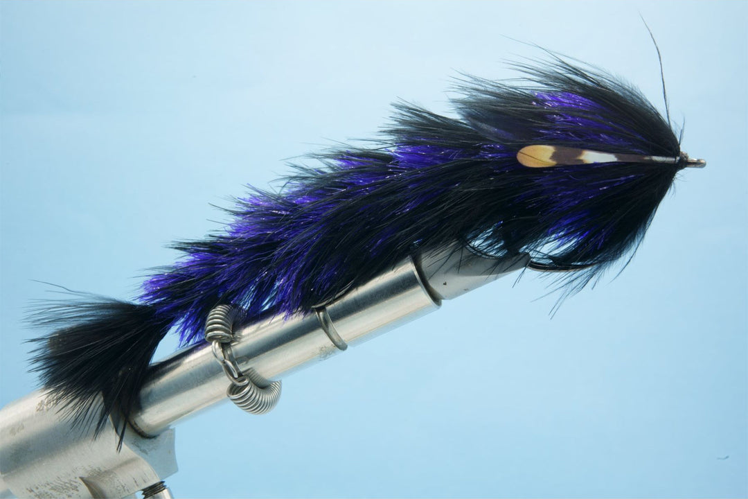 Chocklett's Feather Changer (LARGE double hook) Black & Purple