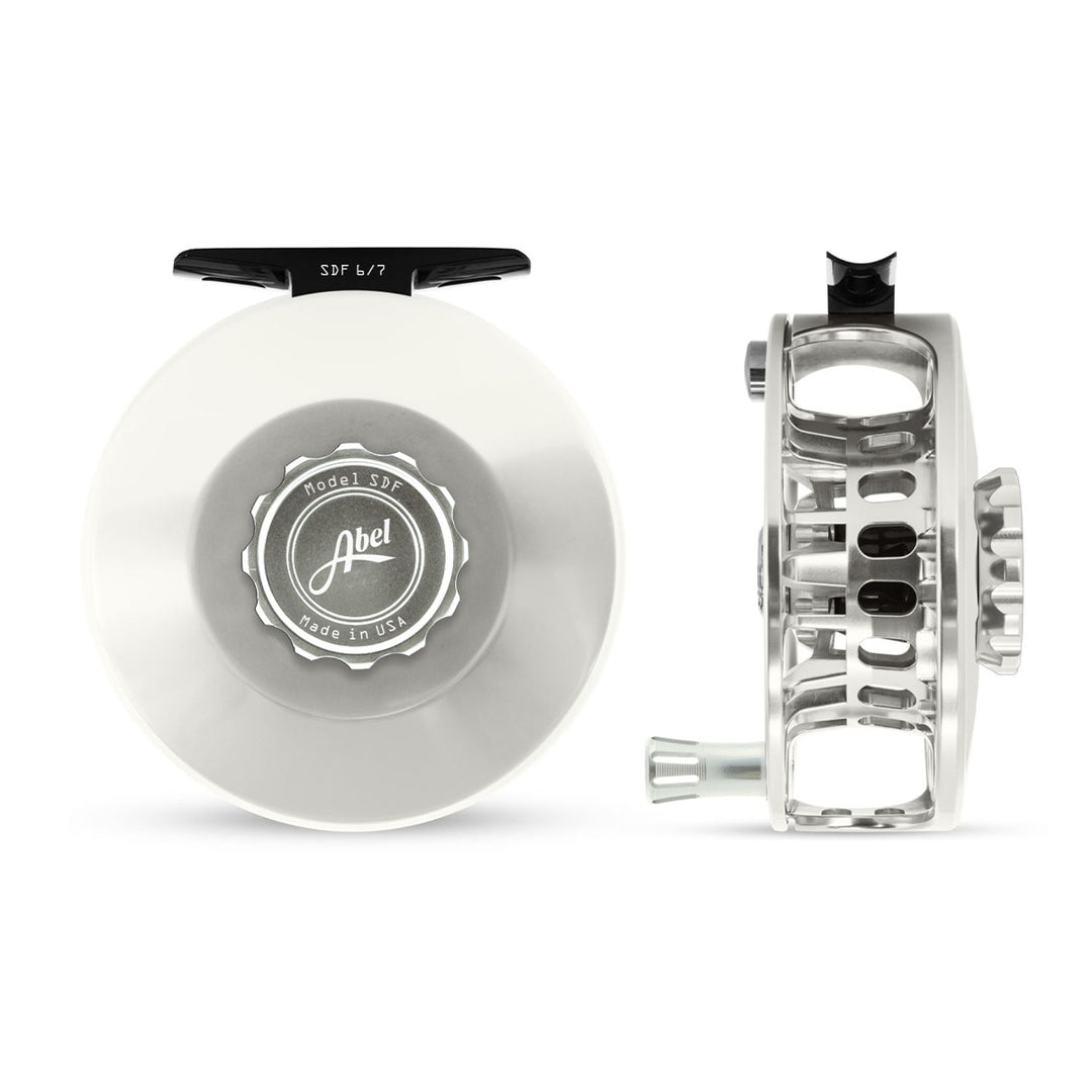 Abel SDF Reel Solid 6/7 Platinum, Platinum Drag Knob with Platinum Handle - Madison River Fishing Company