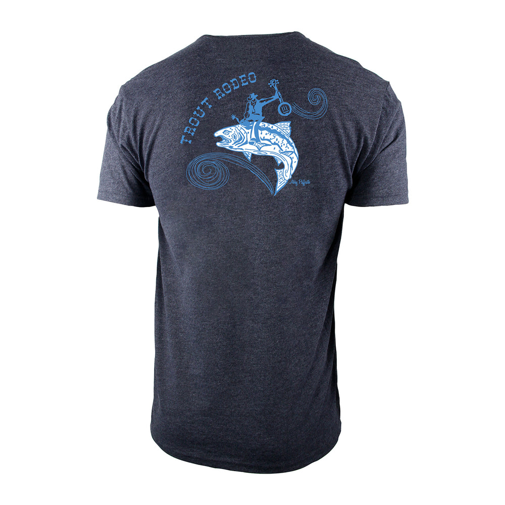 MTS Logo Trout Rodeo Sueded S/S T-Shirt Heather Charcoal X-Large