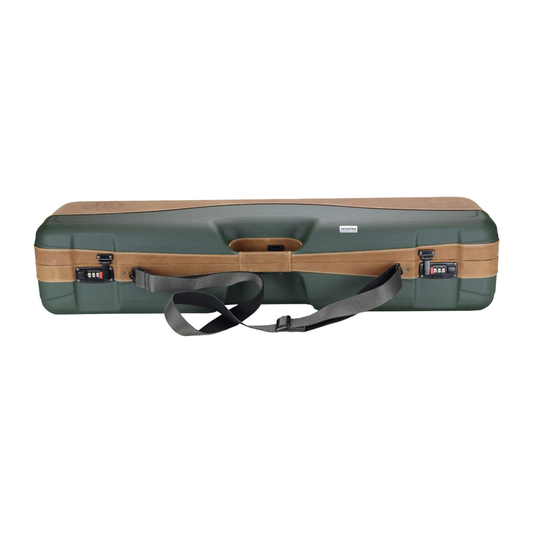 Sea Run Norfork Classic QR Expedition Fly Fishing Rod & Reel Travel Case Green/Leather/Tan with Shoulder Strap