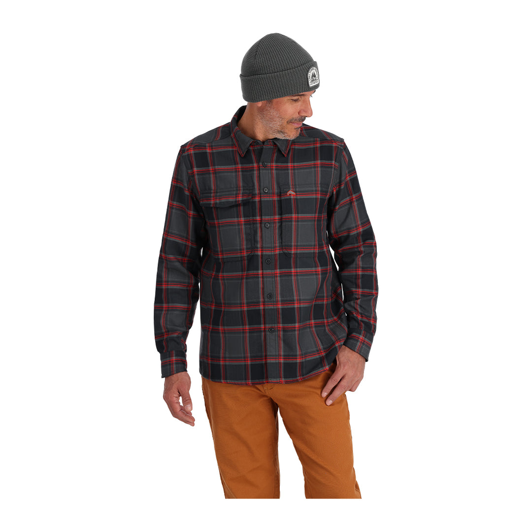Simms Guide Flannel Black/Cutty Red Dimensional Buffalo