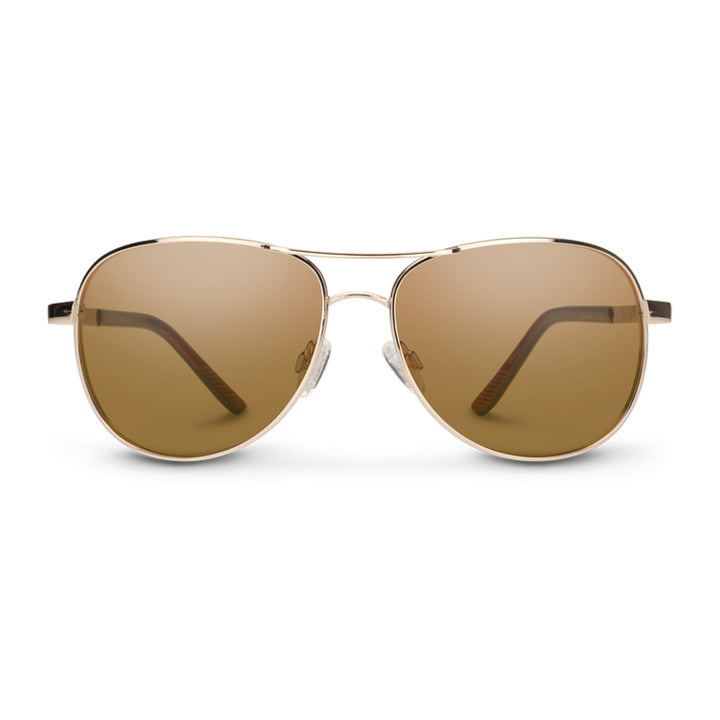 Suncloud Aviator Sunglasses Gold Polarized Brown