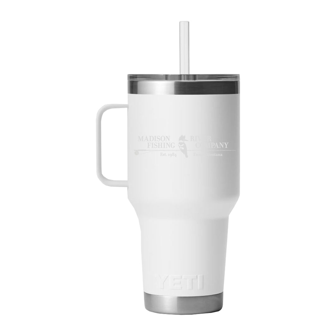 YETI MRFC Logo Rambler 30 oz Straw Mug White - Madison River Fishing Company