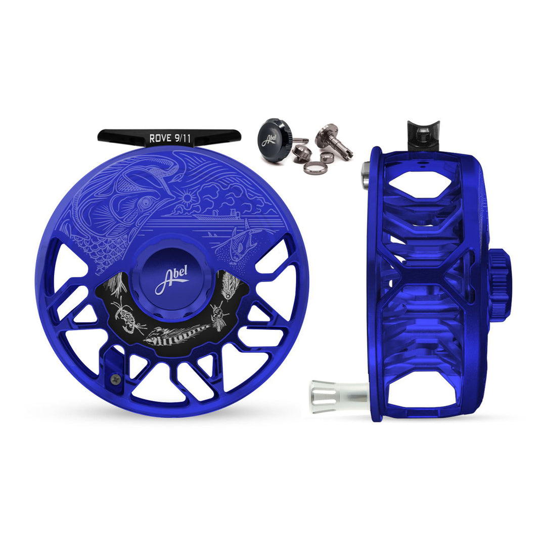 abel #3 fly reel Abel ROVE Ti 9/11 Ported Reel Blue III, Underwood Salt with Platinum H – Madison River Fishing Company