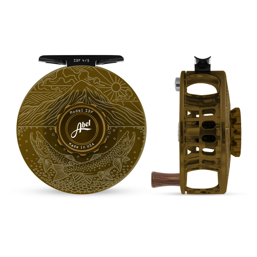 abel sdf 4/5 fly reel Abel SDF Reel 4/5 Dark Olive, Underwood Ridge Riders with Rosewood Handle
