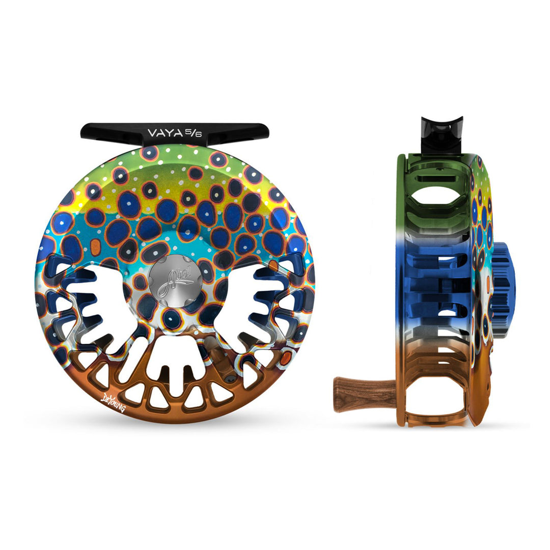 Abel Vaya Reel 5/6 DeYoung Brook Flank with Walnut Handle - Madison River Fishing Company