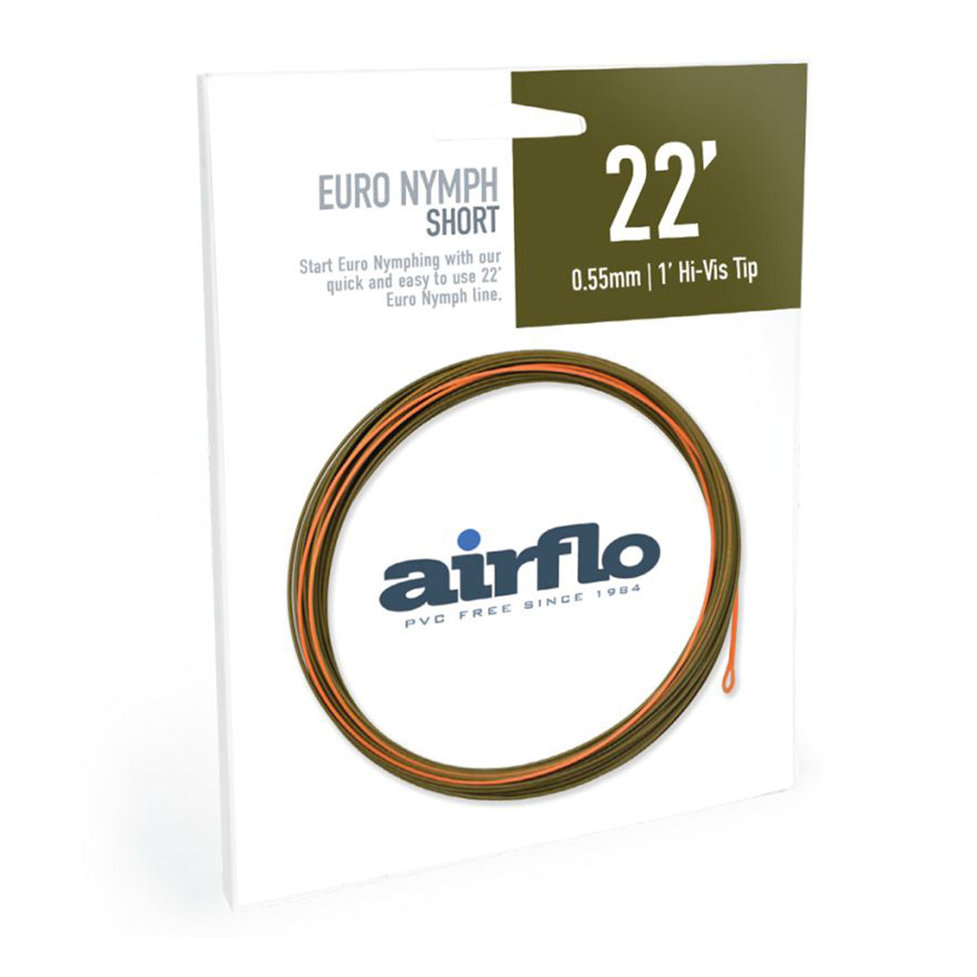 AirFlo Euro Nymph Shorty 22' Hi Vis Tip Fly Line Olive/Orange