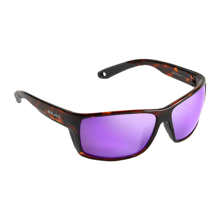Bajio Sunglasses Bales Beach Brown Tortoise Gloss Violet Mirror Glass - Madison River Fishing Company