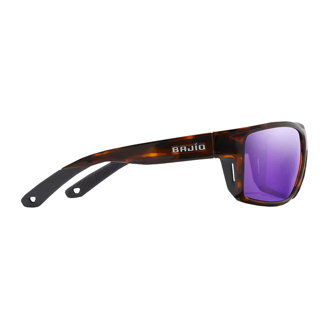 Bajio Sunglasses Bales Beach Brown Tortoise Gloss Violet Mirror Glass - Madison River Fishing Company