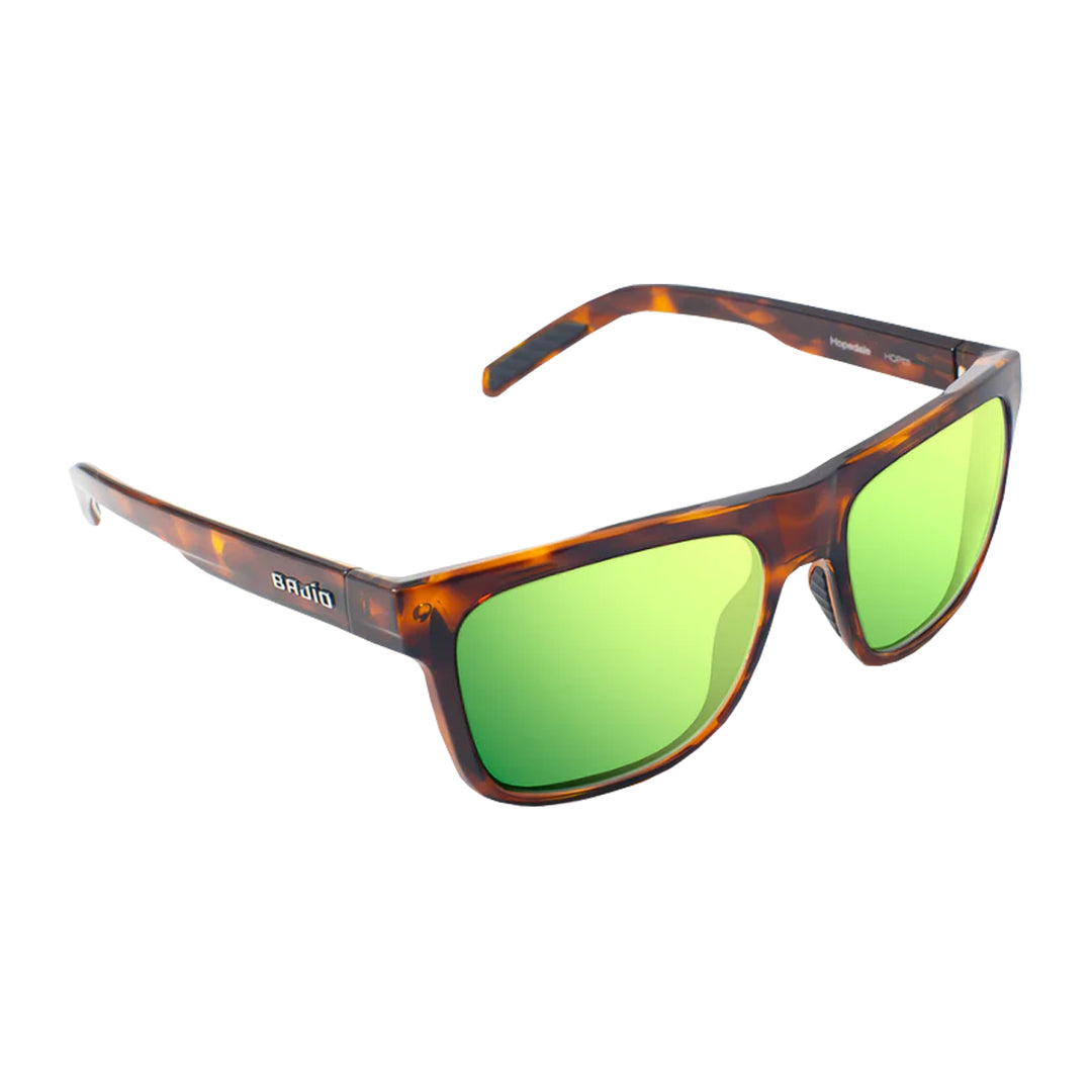 Bajio Sunglasses Hopedale Brown Tortoise Gloss Green Mirror Glass