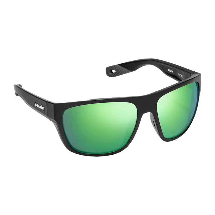 Bajio Sunglasses Las Rocas Black Matte Green Mirror Glass
