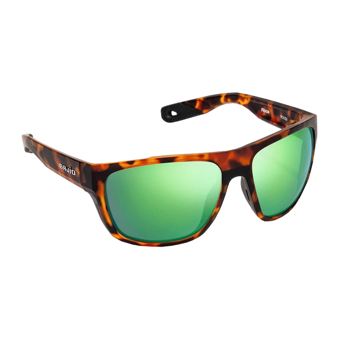 Bajio Sunglasses Las Rocas Brown Tortoise Matte Green Mirror Glass