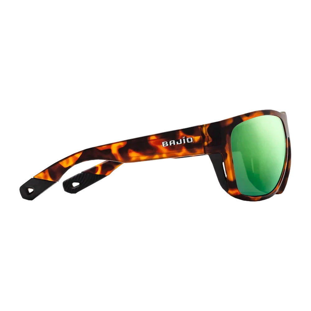 Bajio Sunglasses Las Rocas Brown Tortoise Matte Green Mirror Glass