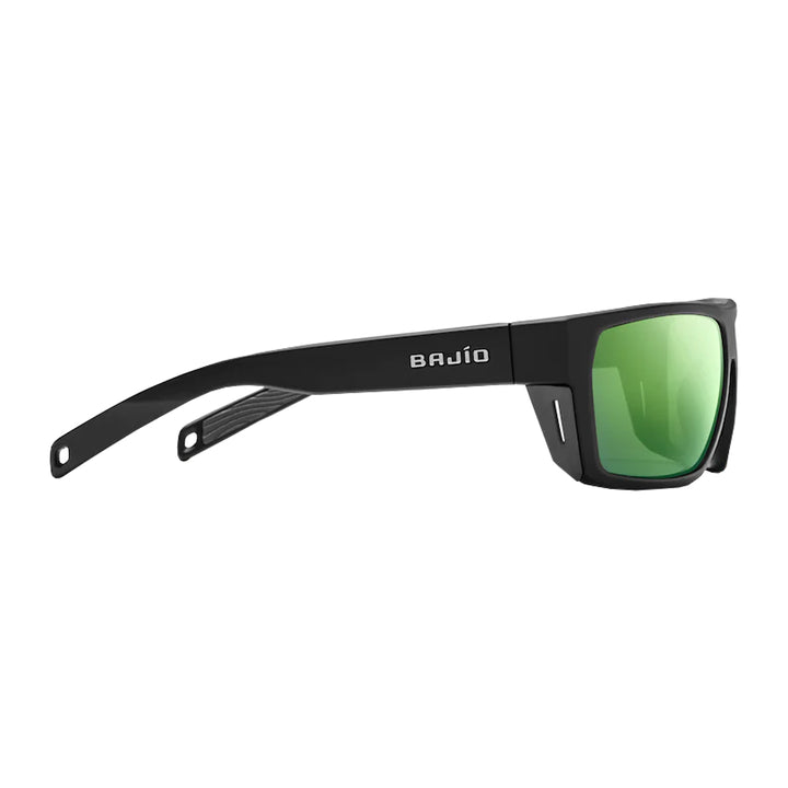 Bajio Sunglasses Palometa Black Matte Green Mirror Glass