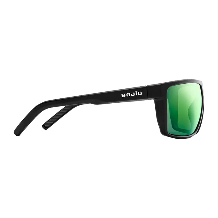 Bajio Sunglasses Toads Black Matte Green Mirror Glass