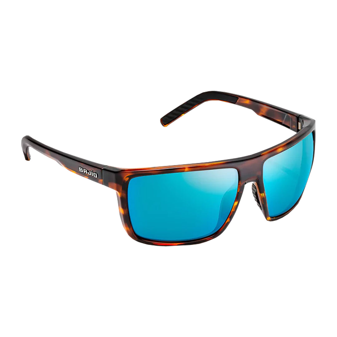 Bajio Sunglasses Toads Brown Tortoise Gloss Blue Mirror Glass