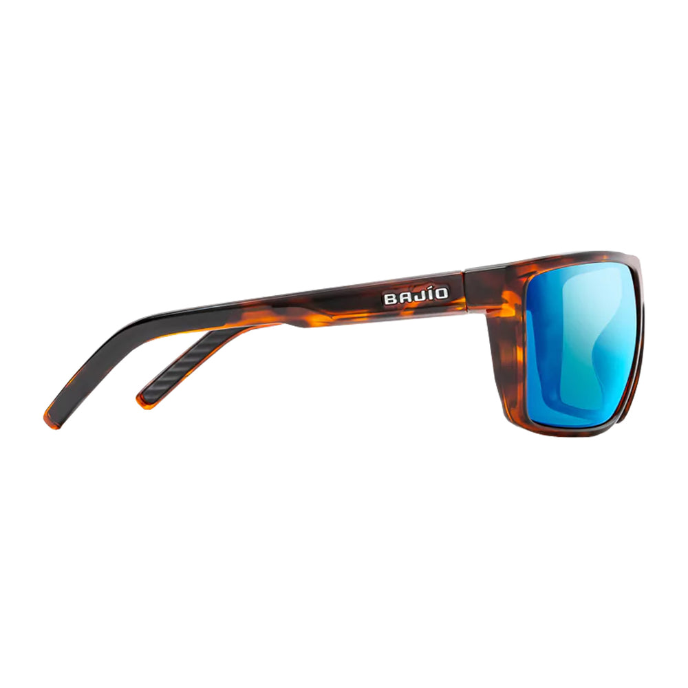 Bajio Sunglasses Toads Brown Tortoise Gloss Blue Mirror Glass