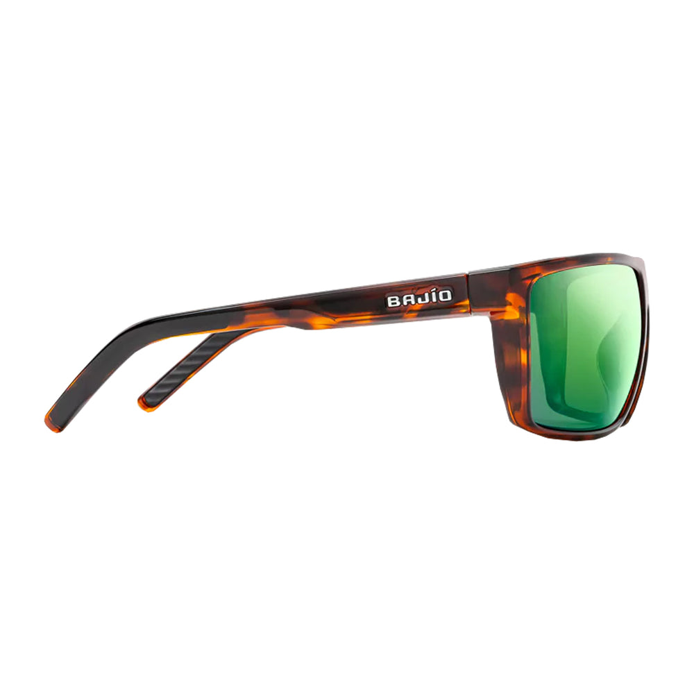 Bajio Sunglasses Toads Brown Tortoise Gloss Green Mirror Glass