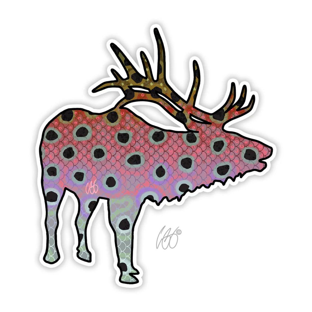 Casey Underwood Elk Rainbow Sticker