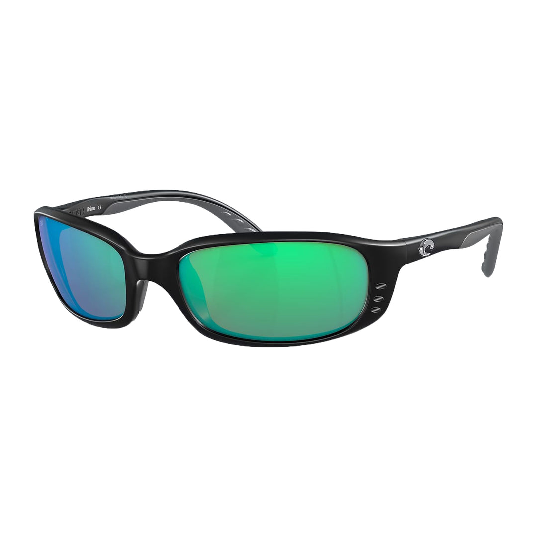 Costa Brine Sunglasses Matte Black Green Mirror 580G - Madison River Fishing Company