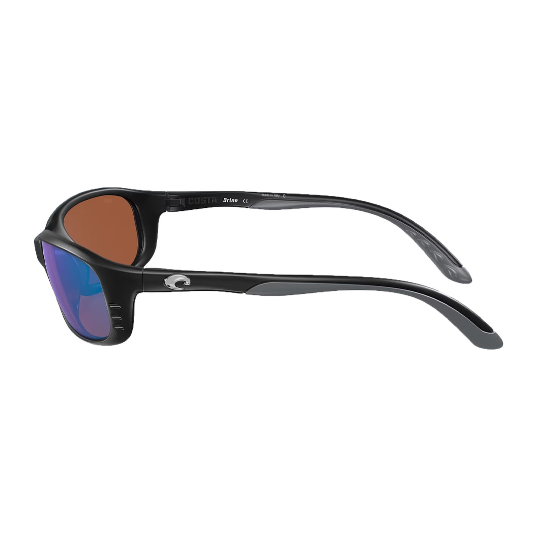 Costa Brine Sunglasses Matte Black Green Mirror 580G - Madison River Fishing Company
