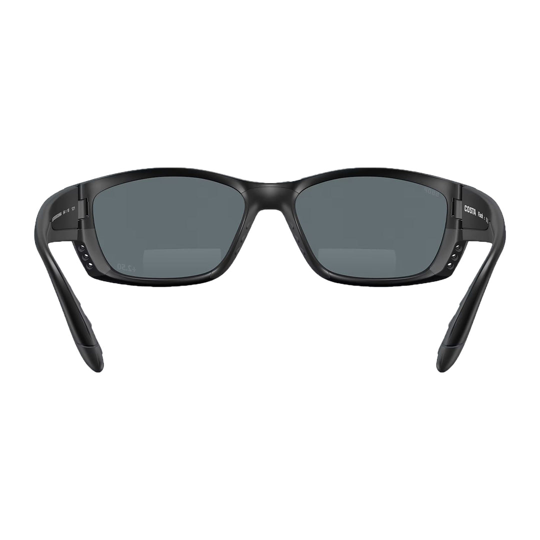 Costa Fisch Sunglasses Matte Black Gray Blue Mirror 580P C-Mate +2.50 - Madison River Fishing Company