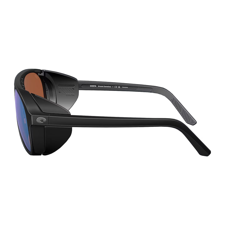 Costa Grand Catalina Sunglasses Matte Black Green Mirror 580G