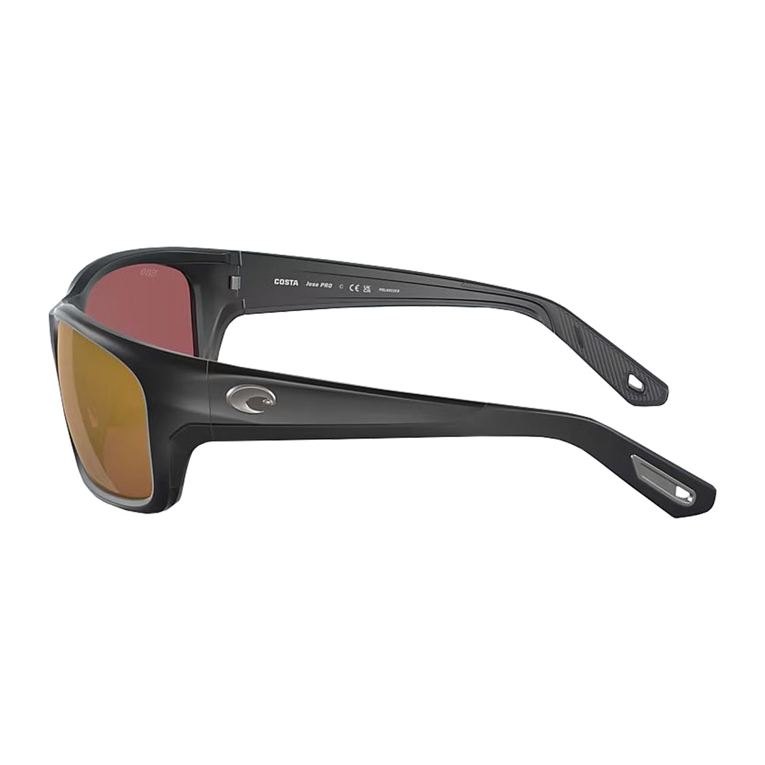 Costa Jose Pro Sunglasses Matte Black Gold Mirror 580G - Madison River Fishing Company