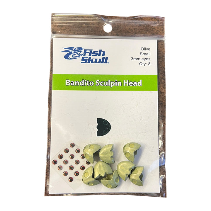 FlyMen Fish-Skull Bandito Sculpin Head Olive