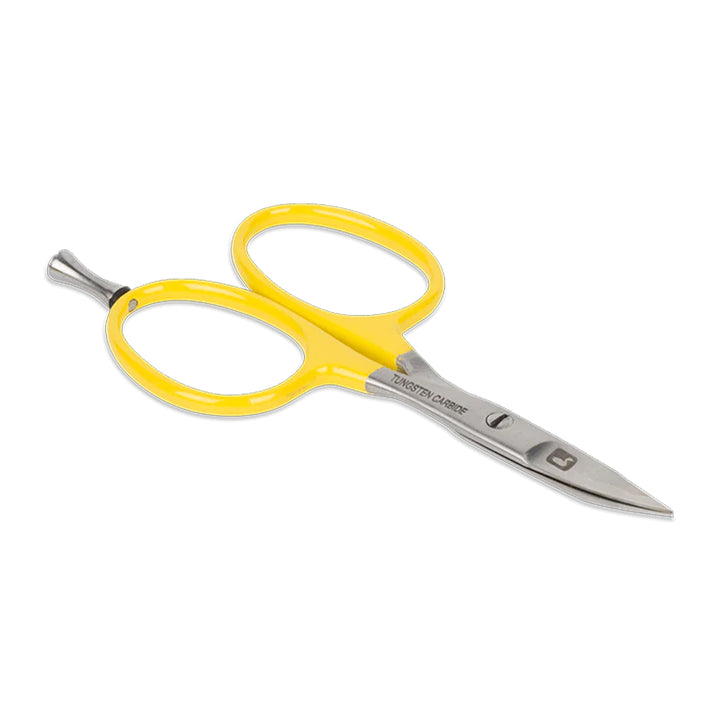 Loon Tungsten Carbide Curved All Purpose Scissor Yellow w/Precision Peg