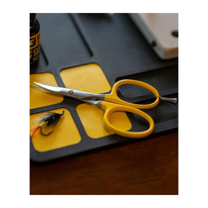 Loon Tungsten Carbide Curved All Purpose Scissor Yellow w/Precision Peg